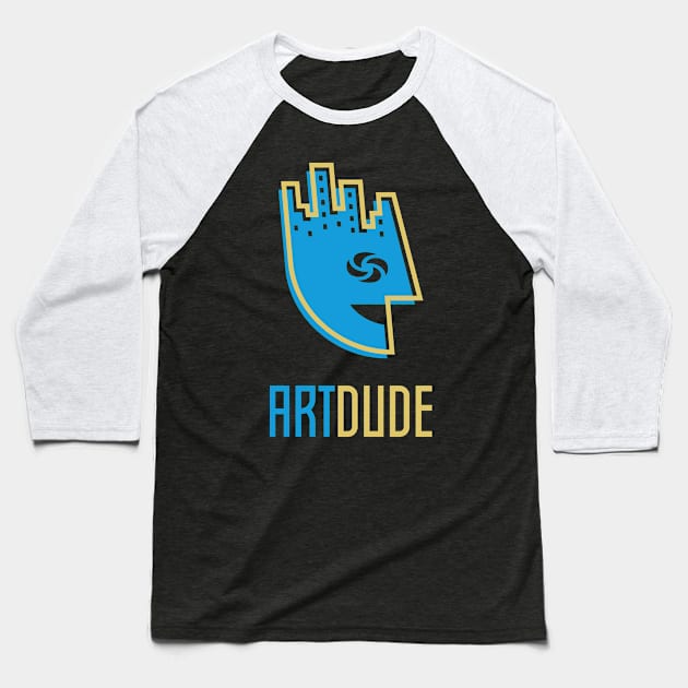 YourArtDude Logo In Blue And Gold Baseball T-Shirt by yourartdude